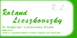 roland lieszkovszky business card